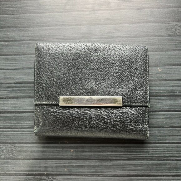 Vintage Gucci Trifold Wallet Black\Silver Authentic|Used - Picture 1 of 5
